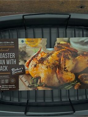 Non-Stick Roaster Pan with Rack - Gray